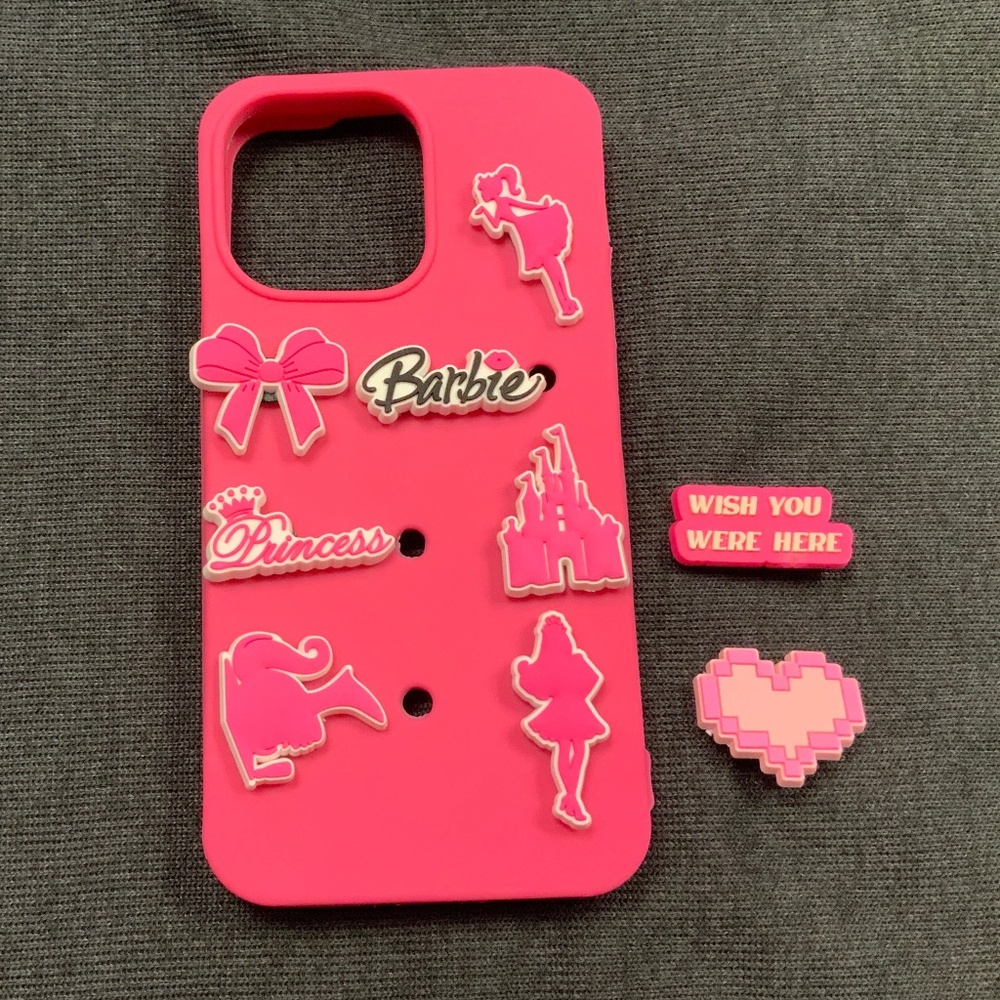Pink Barbie iPhone 14 Pro or ProMax Croc Case New